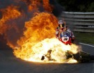 2004 British Superbike Oulton Park Vince Whittle and Adam Hitchcock fire crash