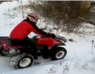 Quad Honda TRX i zima zimowa jazda w terenie