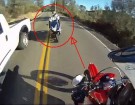 Wheelie na drodze publiczne i o wlos czolowe zderzenie z innym motocyklem