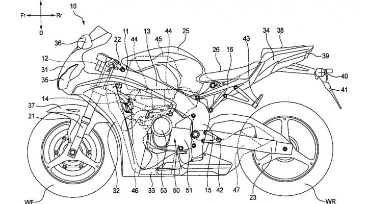 Nowa Honda v4 Superbike patent z