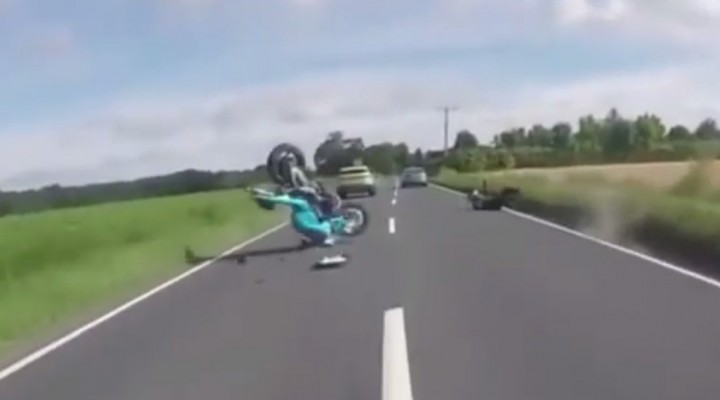 wypadek motocyklowy z