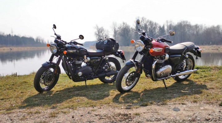 Triumph Bonneville dwa motocykle t100 t120 2 z