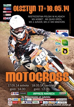Plakat Mistrzostwa Polski w Motocrossie Olsztyn