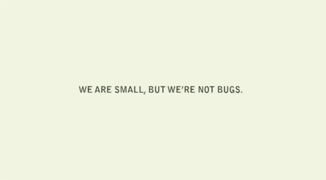 we are small but we are not bugs