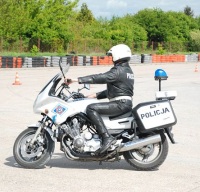 Policjant motocyklista trening