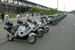 Motockle policyjne Piknik motocyklowy na bloniach Narodowego