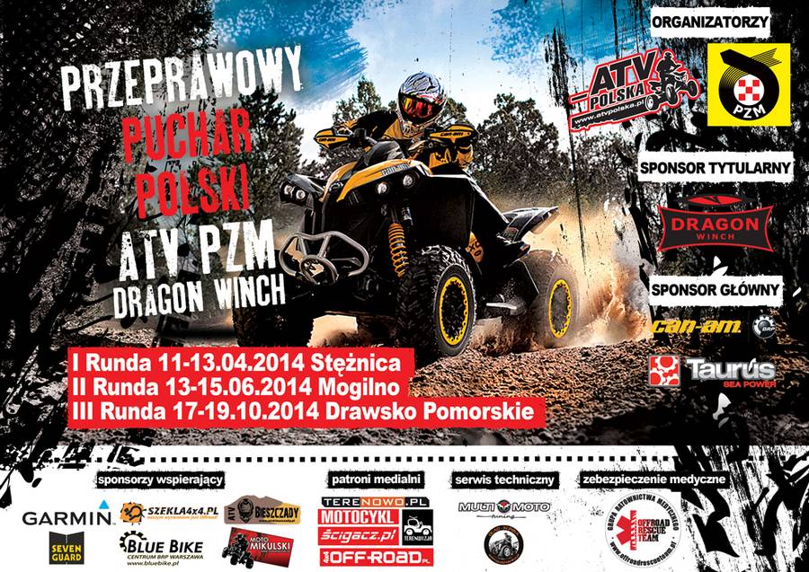 Plakat Przeprawowy Puchar Polski ATV PZM Dragon Winch 2014 z