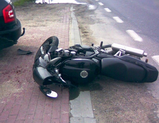 Modlinsk Wypadek motocyklisty z