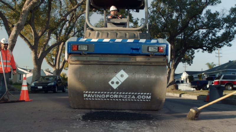 Dominos Pizza Paving for Pizza Steamroller z
