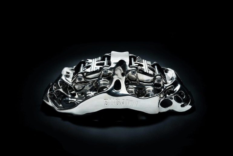 bugatti titanium 3d printed brake caliper z
