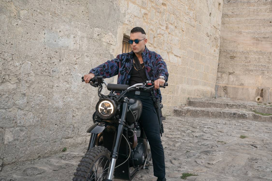 3Triumph Scrambler 1200 XE ridden in No Time To Die by Primo on location in Matera Italy LR z