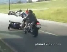 motorcycle flip handlebars accident