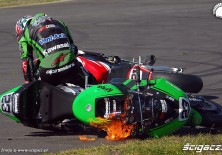 Burning Kawasaki bike