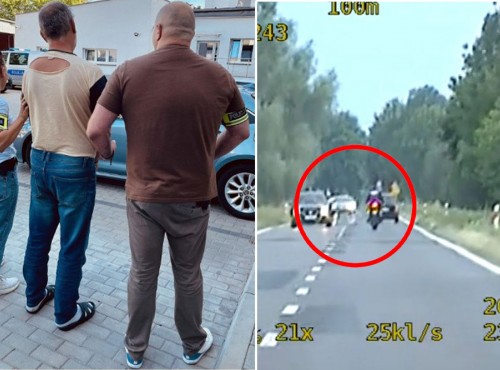 52- latek z doywotnim zakazem prowadzenia jecha 206 km/h. Ucieka przed policj, by pijany, wic pomagaa mu pasaerka 