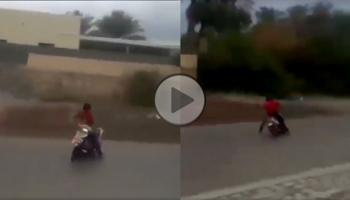 Zakr�cony drift skuterem