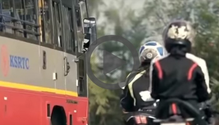 Martwe pole autobusu. Pomys�owy eksperyment na �ywych motocyklistach [FILM]