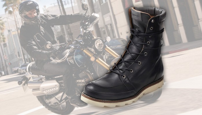 Triumph Stoke Boots Black - buty motocyklowe w stylistyce vintage