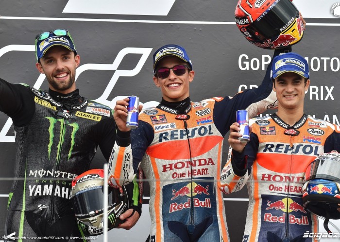 MotoGP Sachsenring wyscig podium Folger Marquez Pedrosa