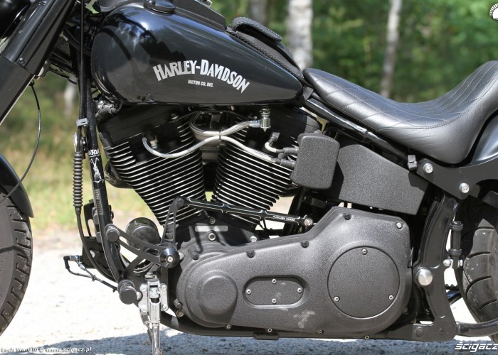 12 Harley Davidson Heritage Softail Classic Custom motor z bliska