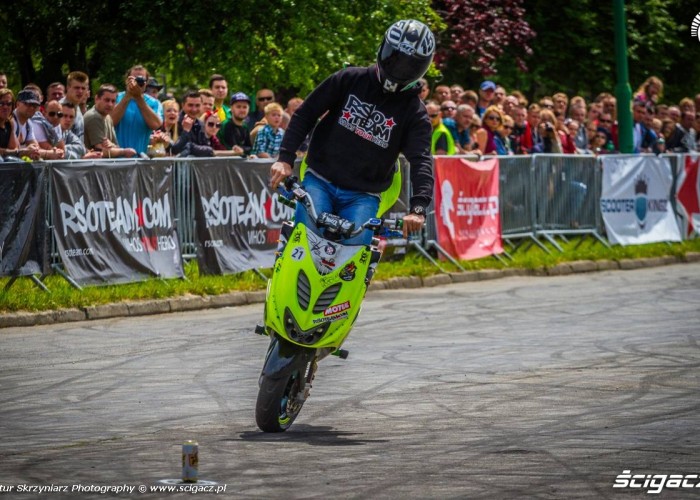 stopal skuterem Moto Show Bielawa Polish Stunt Cup 2015
