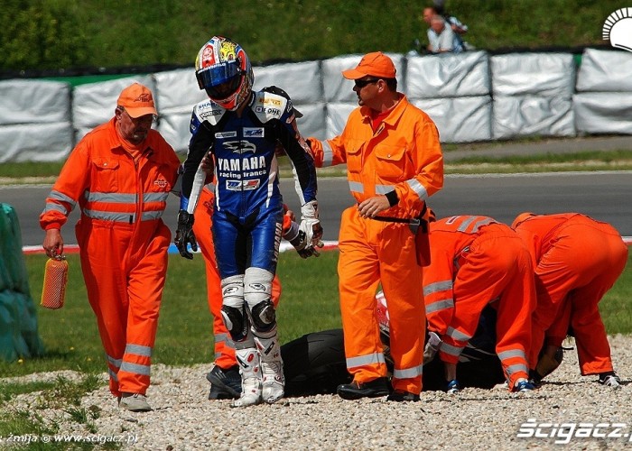 Yamaha Racing France rider after crash