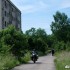 Zlot motocykli BMW 2011 czasy PRL w Bornem Sulinowie - BMW GS i stare bloki