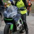 Zlot motocykli BMW 2011 czasy PRL w Bornem Sulinowie - Motocyklistka na Kawasaki