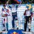 Ice Racing 2011 w Sanoku historyczny wynik dla Polski - podium kwalifikacje do GP - od lewej Iwanow Krasnikow Svensson