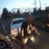 Chamstwo kierowcow na polskich drogach  motocykl vs samochod - furiat w samochodzie