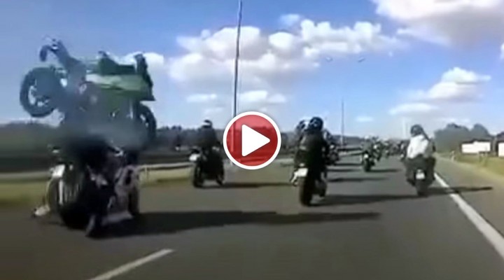 Wypadek motocyklistow w czasie grupowego przejazdu z