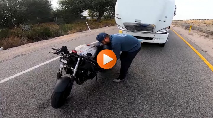 holowanie tira motocyklem z