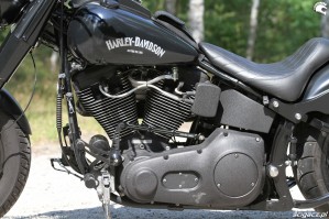 12 Harley Davidson Heritage Softail Classic Custom motor z bliska