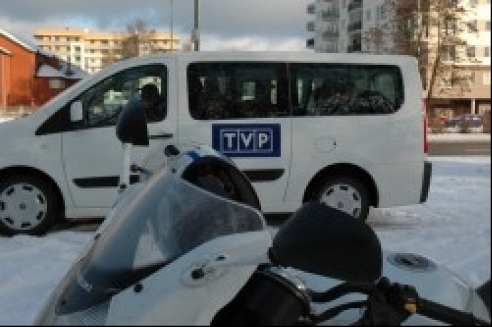 Motocykl Na tle Busa TVP