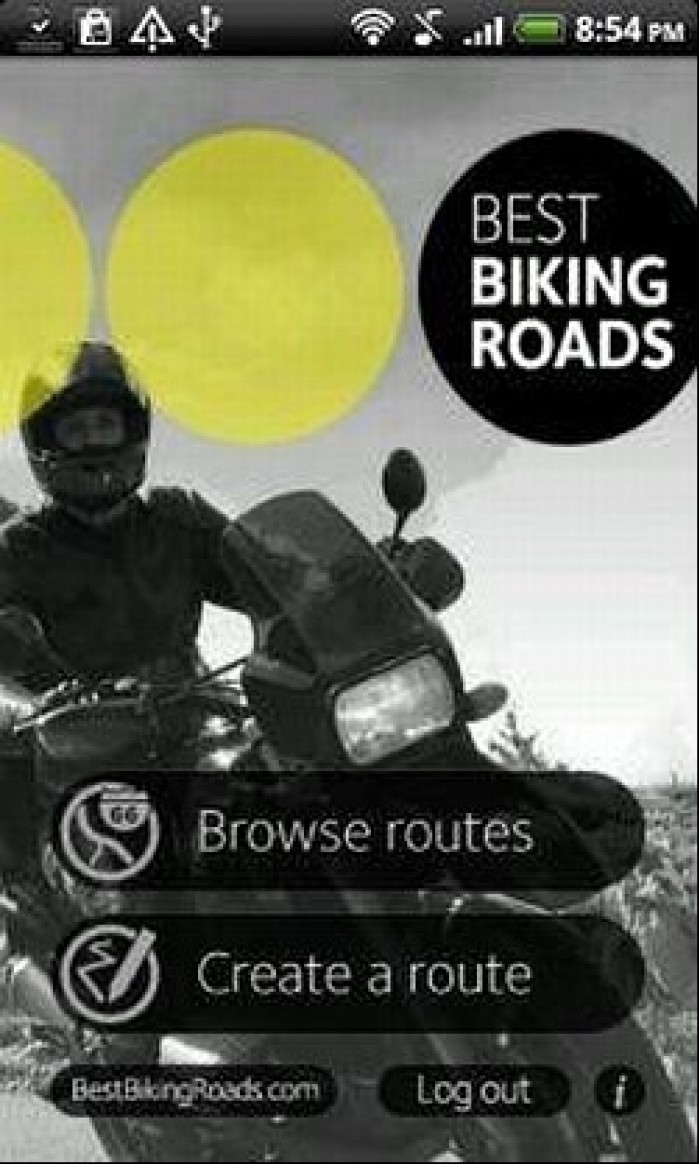 Mobile Best Biking Roads app