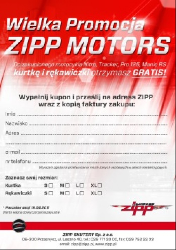 promocja Zipp Motors B