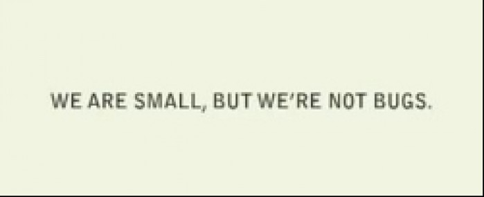 we are small but we are not bugs