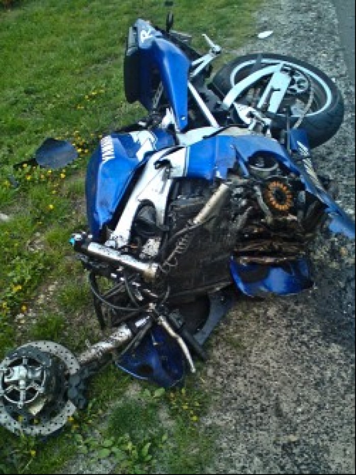 Yamaha R6 po wypadku
