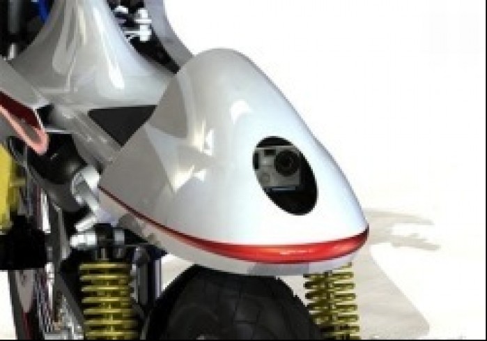Motocykl na powietrze green speed motorcycle concept tyl kamera