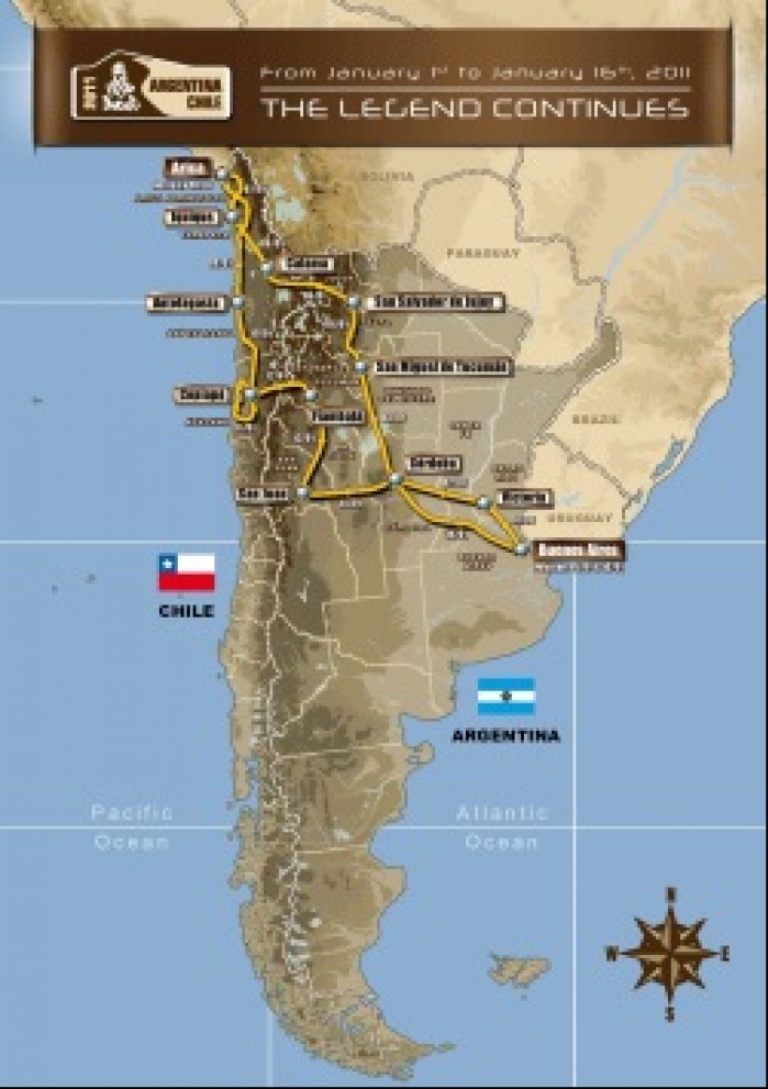 mapa dakar 2011 argentyna chile