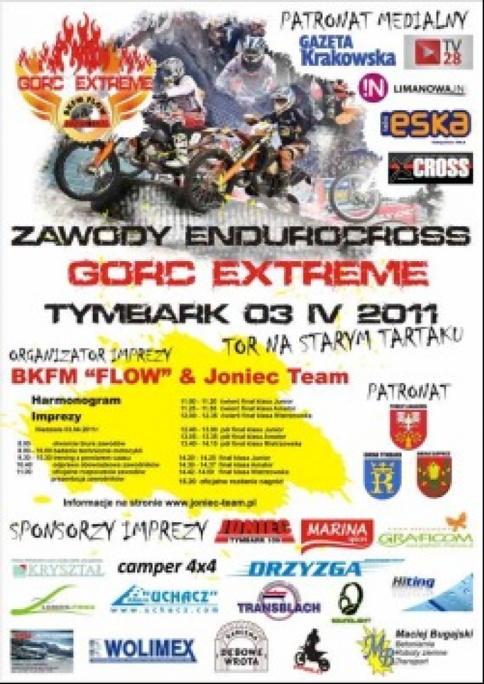Gorc Extrame Endurocross w Tymbarku plakat