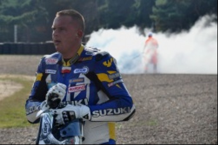 Marcin Rutkowski gustownie spalil motocykl