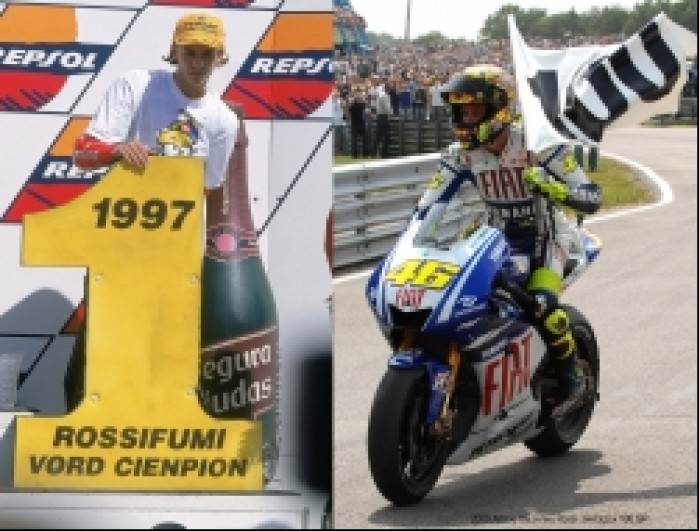 02) Valentino Rossi - pierwszy tytul Ms w 1997 (kl125) i set