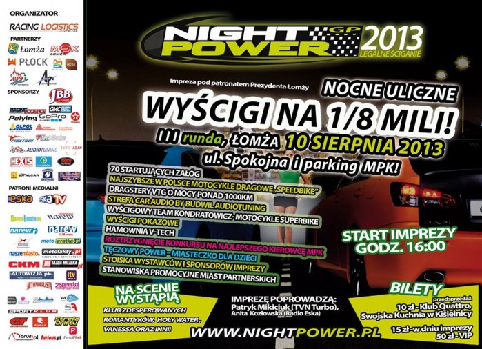 plakat Night Power 2013 Lomza