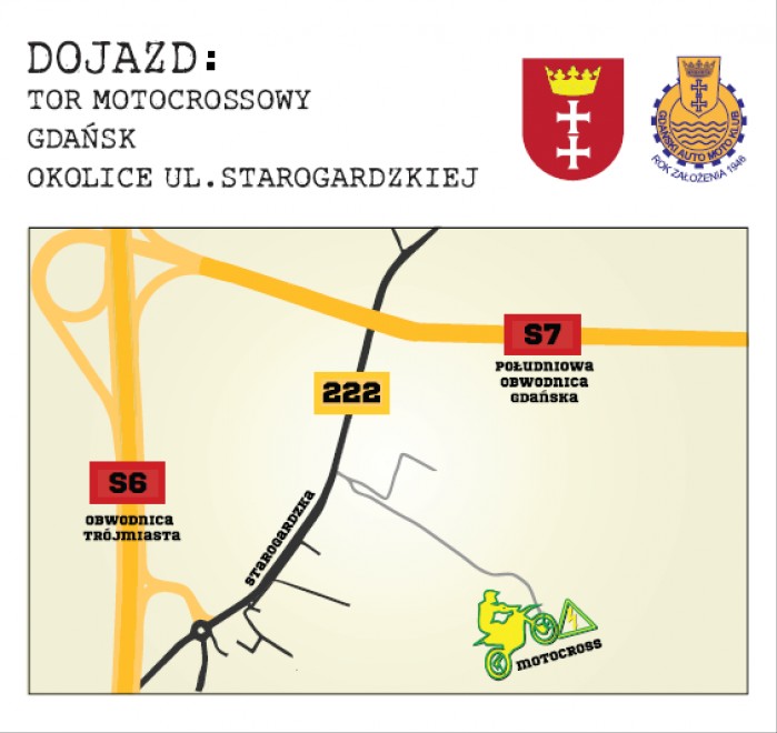mapa dojazdu na tor MX Gdansk