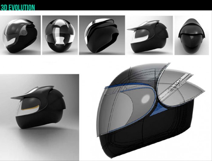 c through motorcycle helmet koncept