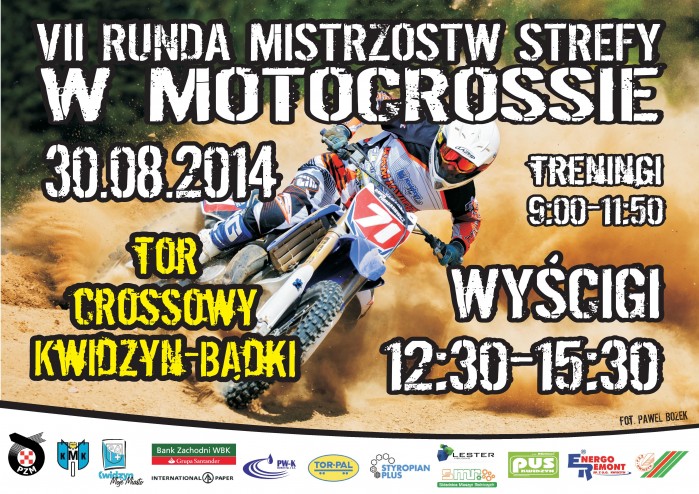 plakat Mistrzostwa Strefy Polnocnej w Motocrossie Kwidzyn 2014