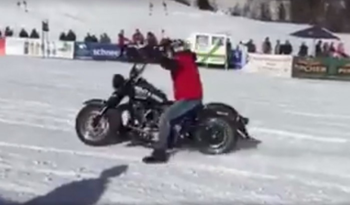 Harley Davidson snow ride