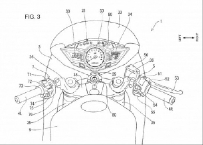 Ostrzeganie przed kolizja Honda VFR patent