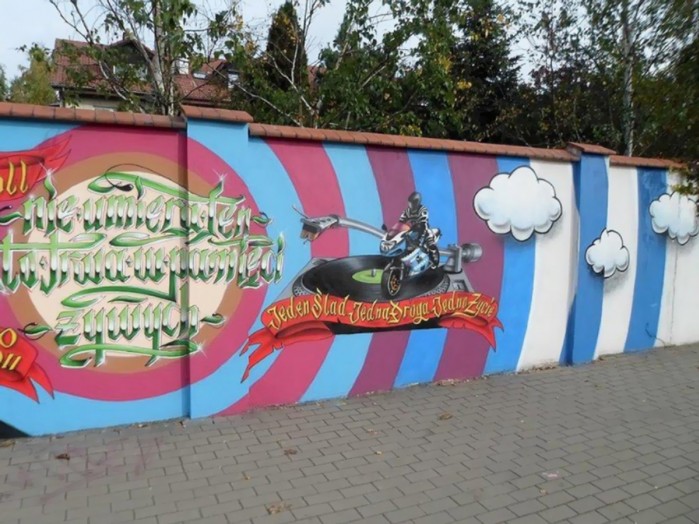 Mural Ursynow motocyklista