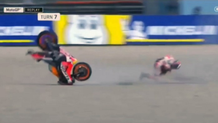 Lorenzo crash Brutal FP1 MotoGP Assen